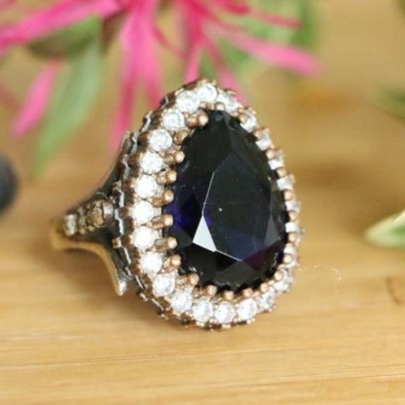 Sterling Silver Jade Stone & Cubic Zirconia Stones - Picture 2 of 9